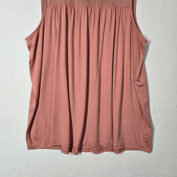 Torrid Cut Out Embroidery Tank Top sz 1 (L) Dusty Coral Sleeveless Tie Back Boho - Picture 4 of 12